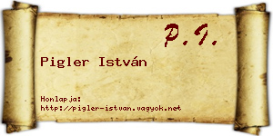 Pigler István névjegykártya